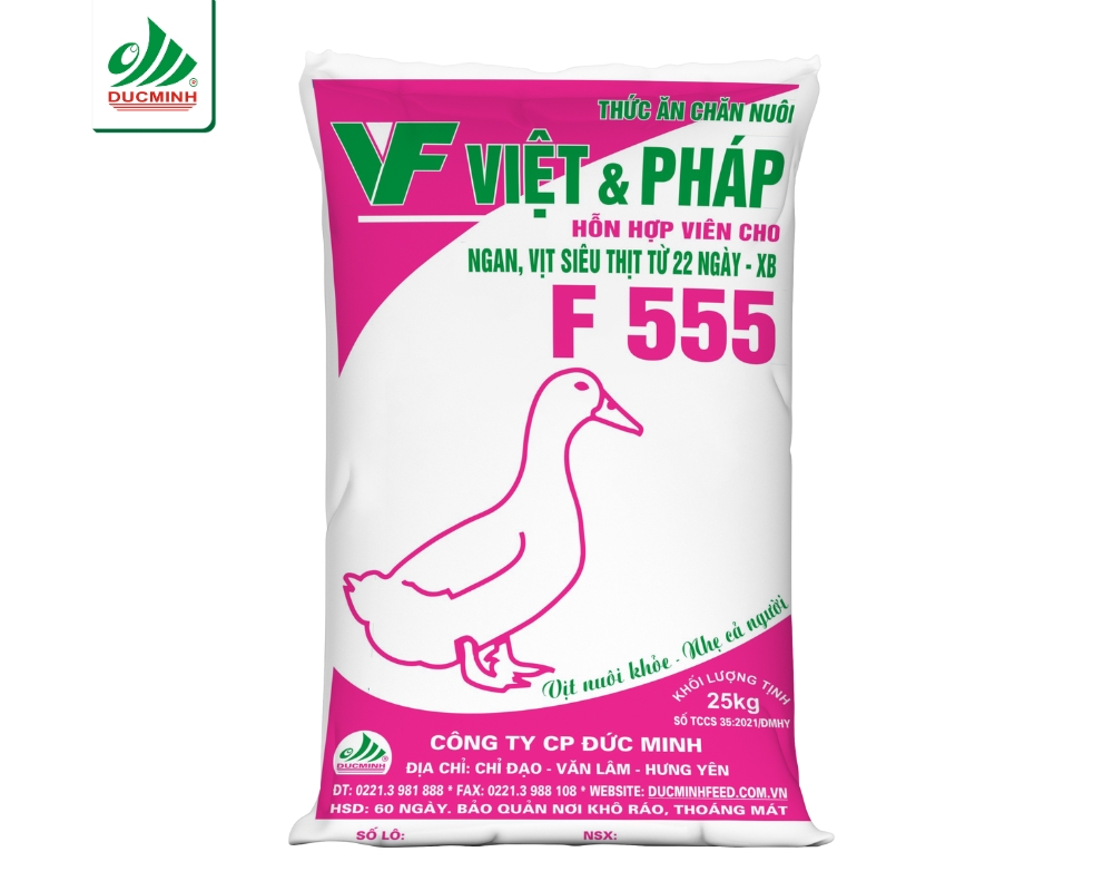 Thức ăn cho ngan, vịt siêu thịt từ 22 ngày đến xuất bán – F555